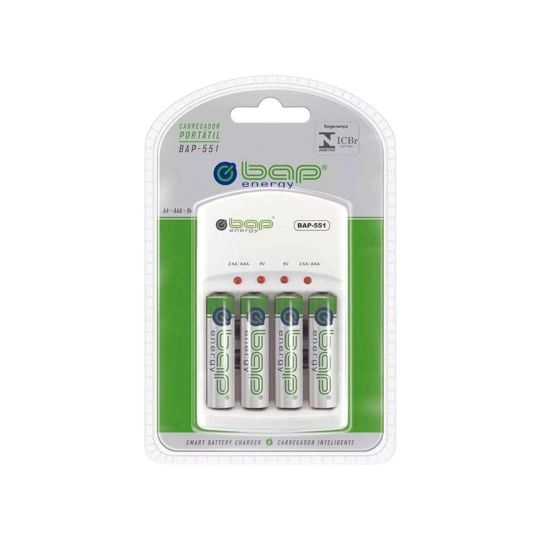 CARREGADOR BAP551 DE PILHAS COM PILHAS BAP551