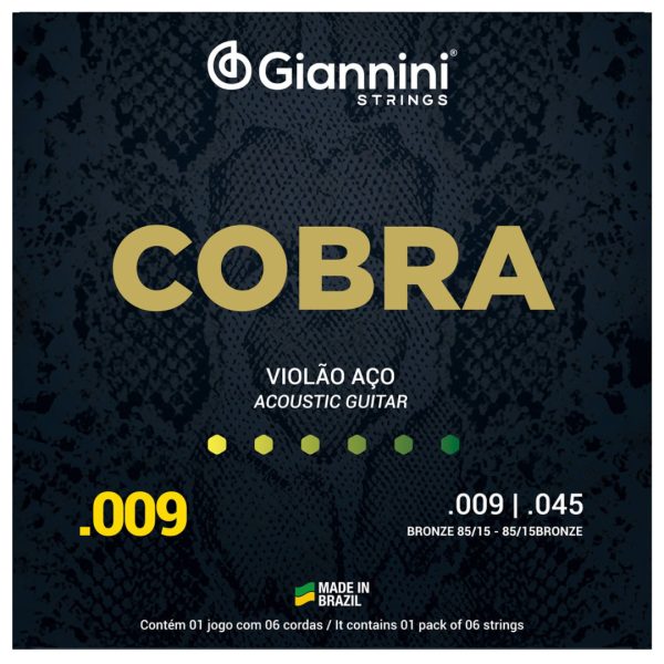 ENCORDOAMENTO GIANNINI GEESWAK VIOLAO 009 BRONZE  85/15 5948 - Imagem 2