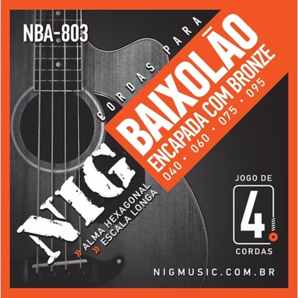 ENCORDOAMENTO NIG. BAIXOLAO 04 CORDAS .040/.095 - BRONZE 80/20 - NBA803 - Imagem 2