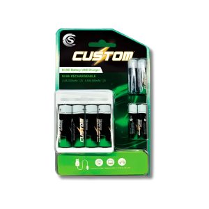 CARREGADOR CUSTOM SOUND COM PILHAS RECARREGAVEIS CSCU08