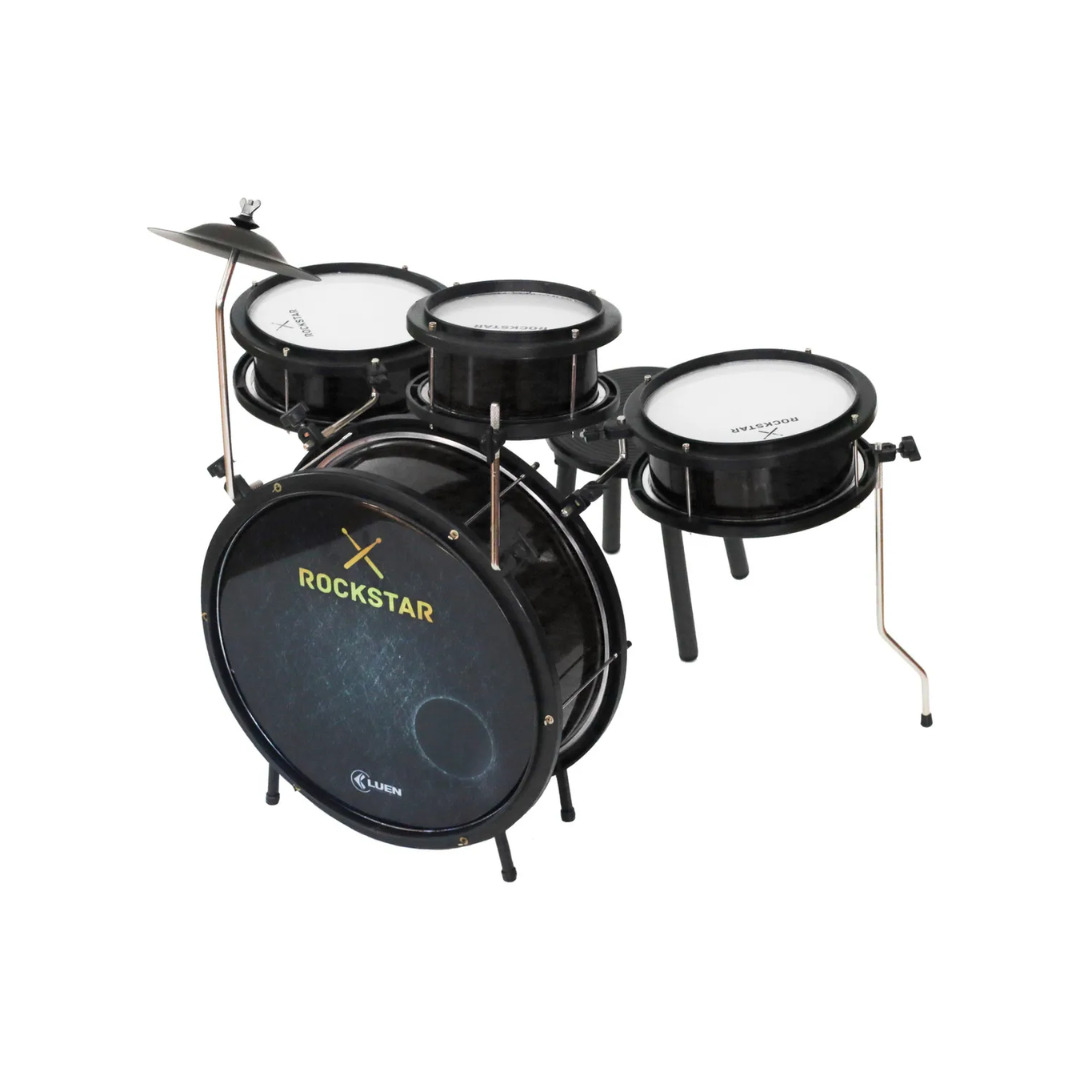BATERIA LUEN INFANTIL ROCK STAR PRETA 44005PT 4 PEÇAS